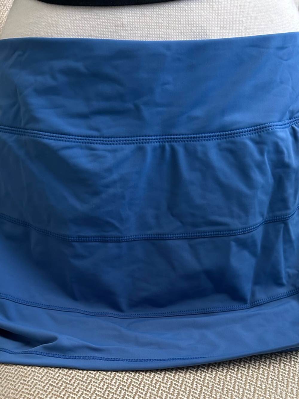 Blue Athletic mini skirt with Zipper Pocket